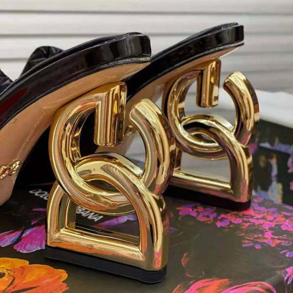 D&G High heel Gold Clothes Sandals With OG Box & Carry Bag
