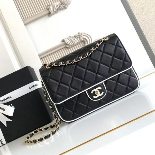 CHA-NEL PEARL CLASSIC PANDA FLAP SHOULDER BAG