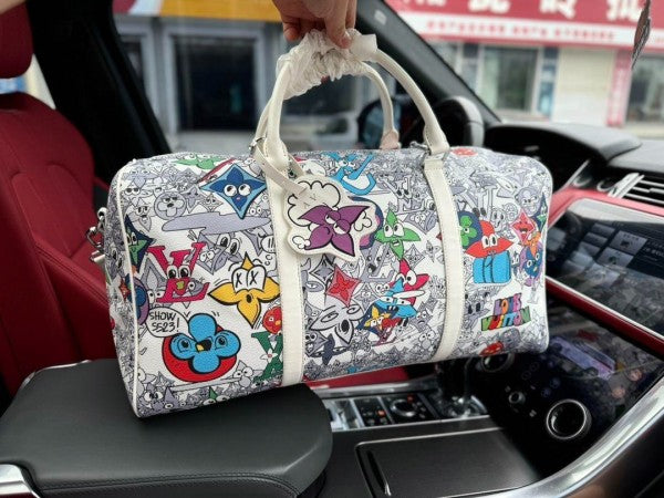 LOU-IS VU-IT-TON KEEPALL BANDOULIERE CHARACTER DUFFLE BAG