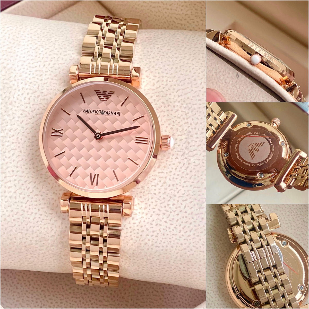 All New Emporio Armani Women's Rose Gold in 3D looking