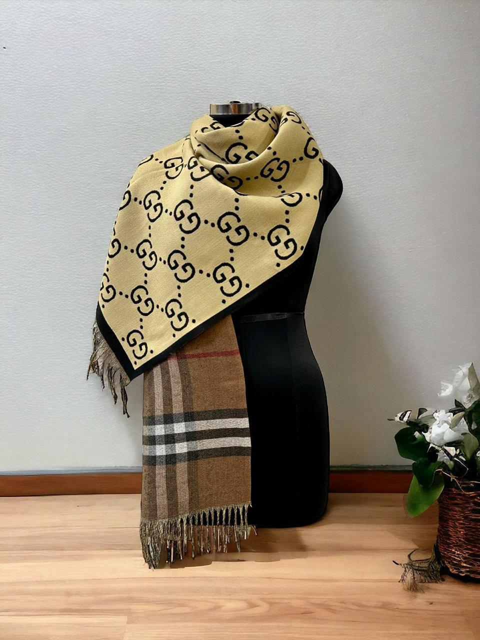 Warm G_cc_i Stoles Latest Edition Dual Print Cashmere