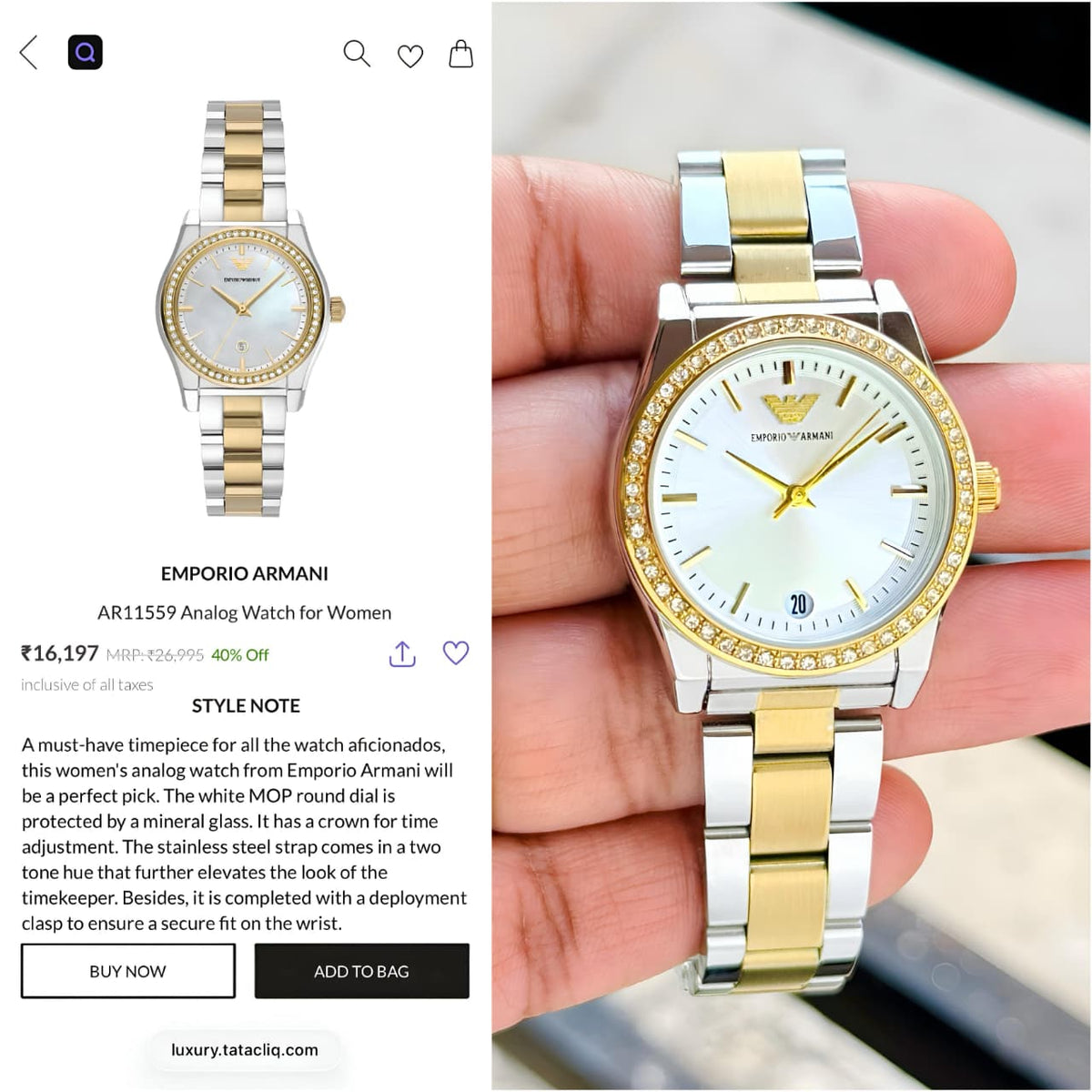 Emporio Armani Federica Women's Original Model Series Now Available