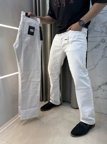 A-MI-RI Inspired White Imported Premium Straight Fit Denim