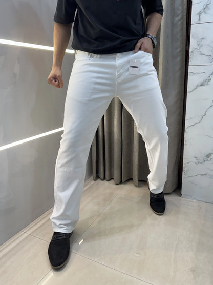 A-MI-RI Inspired White Imported Premium Straight Fit Denim