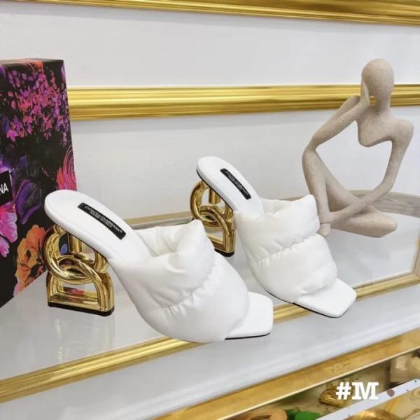D&G High heel Gold Clothes Sandals With OG Box & Carry Bag