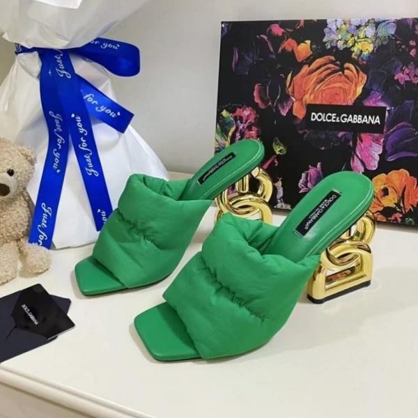 D&G High heel Gold Clothes Sandals With OG Box & Carry Bag