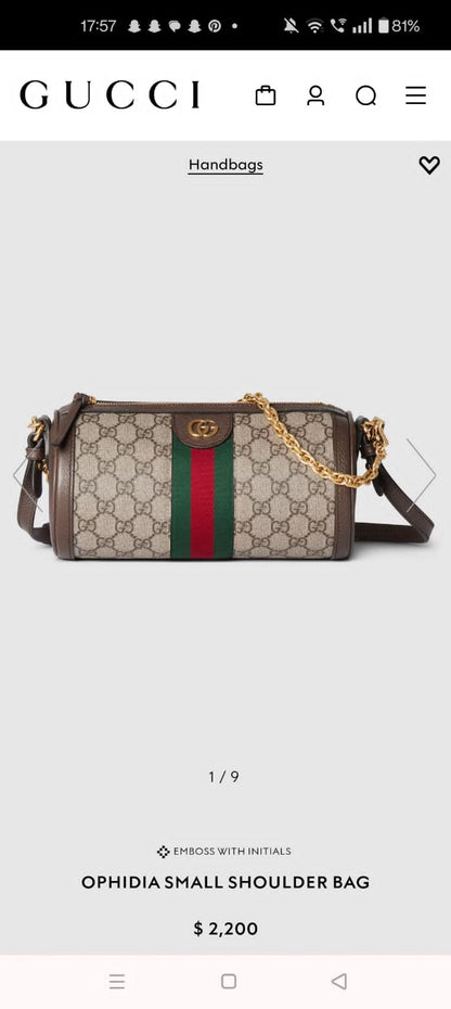GUCCI OPHIDIA GG SERIES SPEEDY BAG