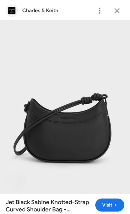 CHARLES & KEITH SABINE KNOTTED STRAP CURVED SHOULDER BAGS
