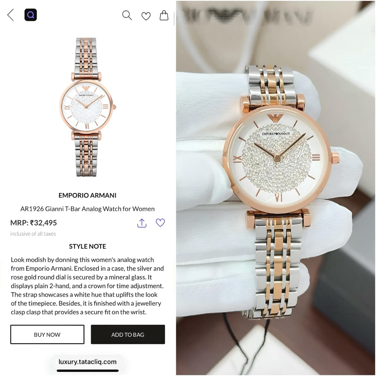 Emporio Armani Women's Original Model Series Now Available