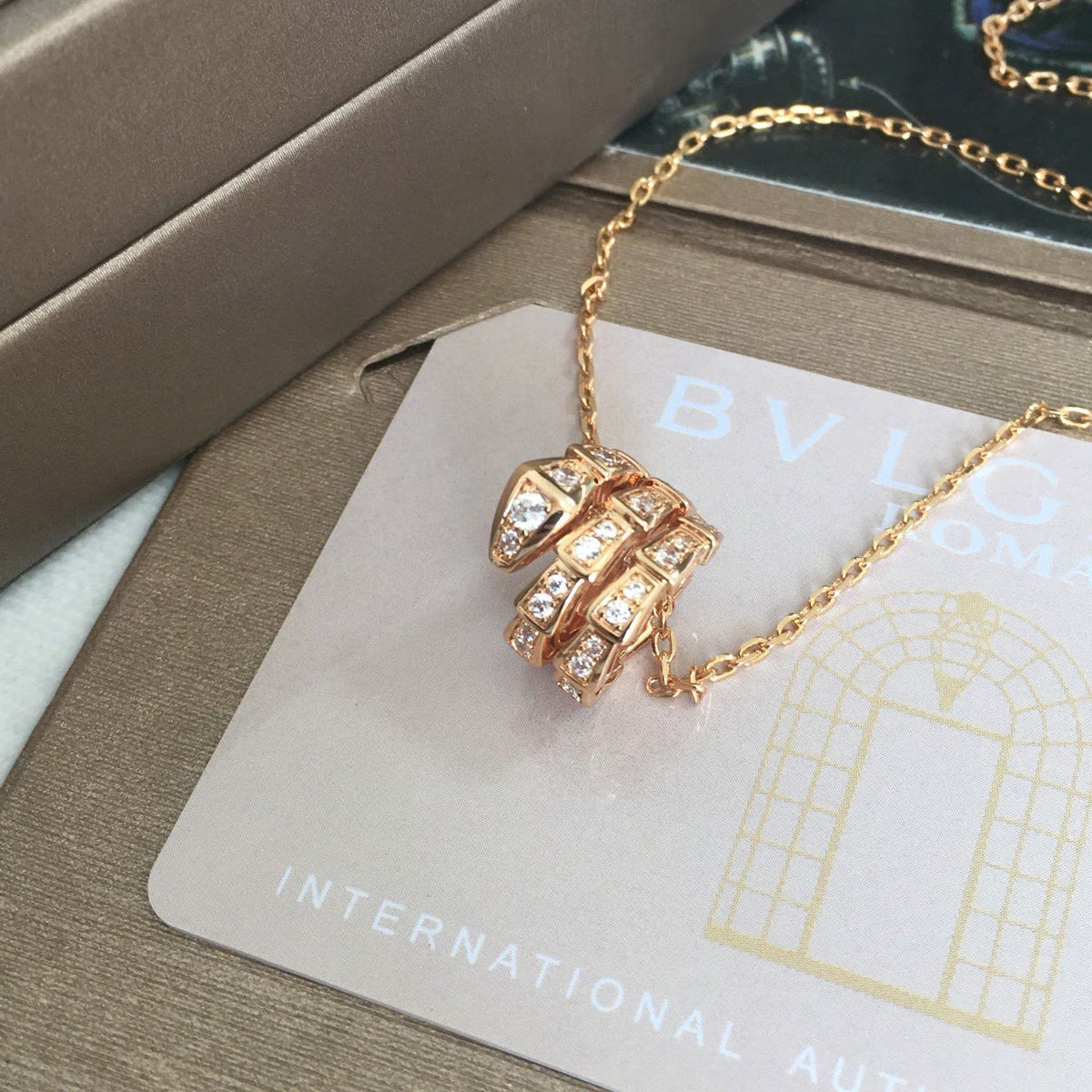Bvl-gari Serpent-Inspired Diamond-Studded Necklace