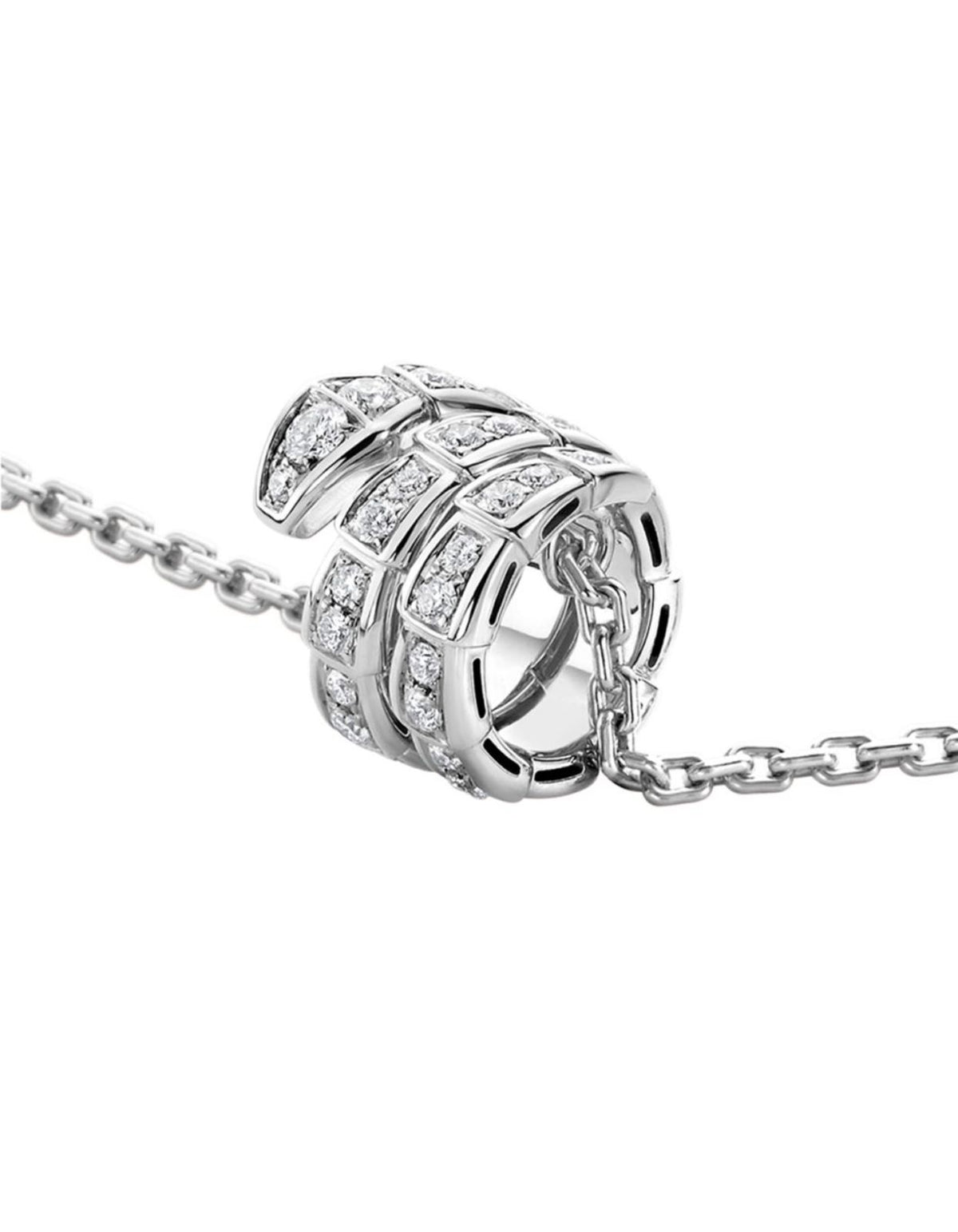 Bvl-gari Serpent-Inspired Diamond-Studded Necklace