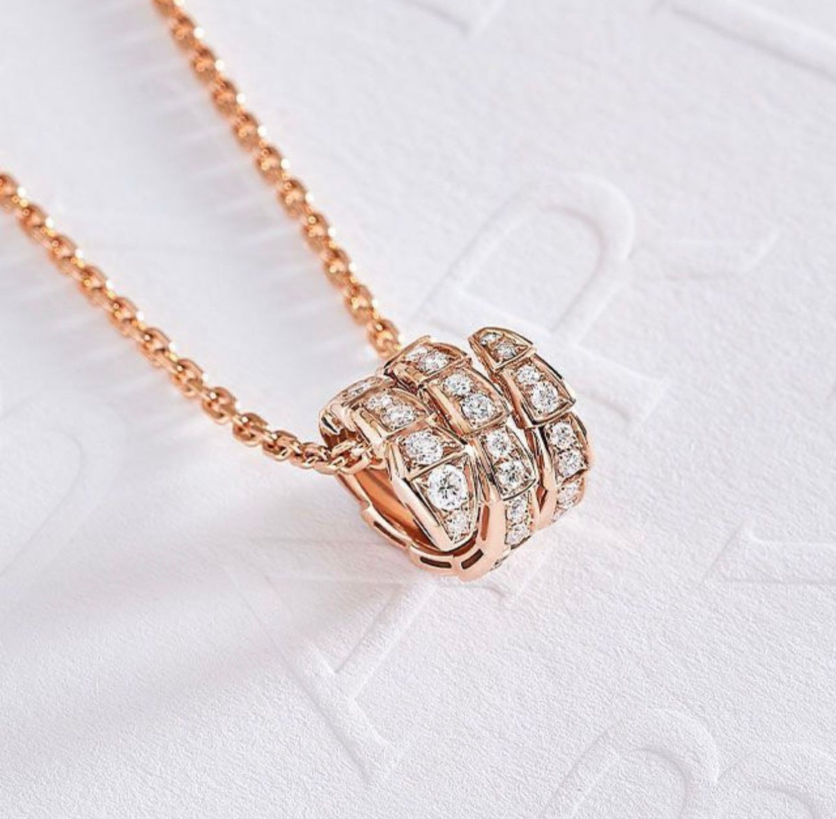 Bvl-gari Serpent-Inspired Diamond-Studded Necklace