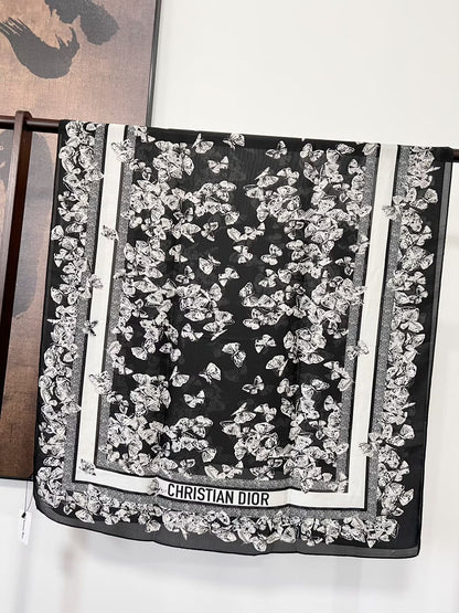 Chri-st-ian Di-or Branded Satin Silk Stoles – Now in Stock