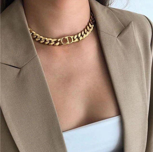 Di-or CD Chain Necklace / Choker — For Her