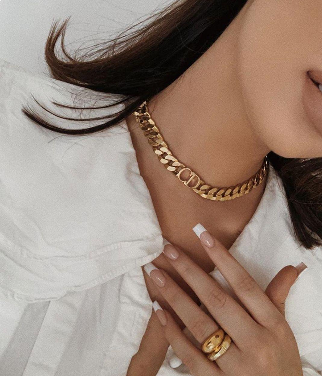 Di-or CD Chain Necklace / Choker — For Her