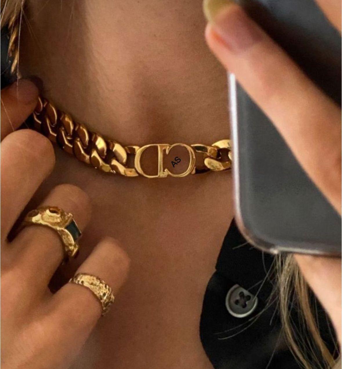 Di-or CD Chain Necklace / Choker — For Her