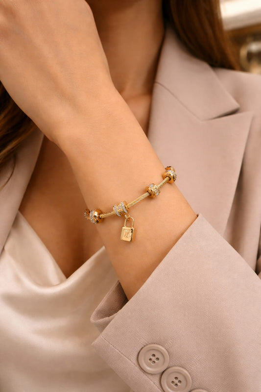 LVTN Premium Lock Charm Bracelet