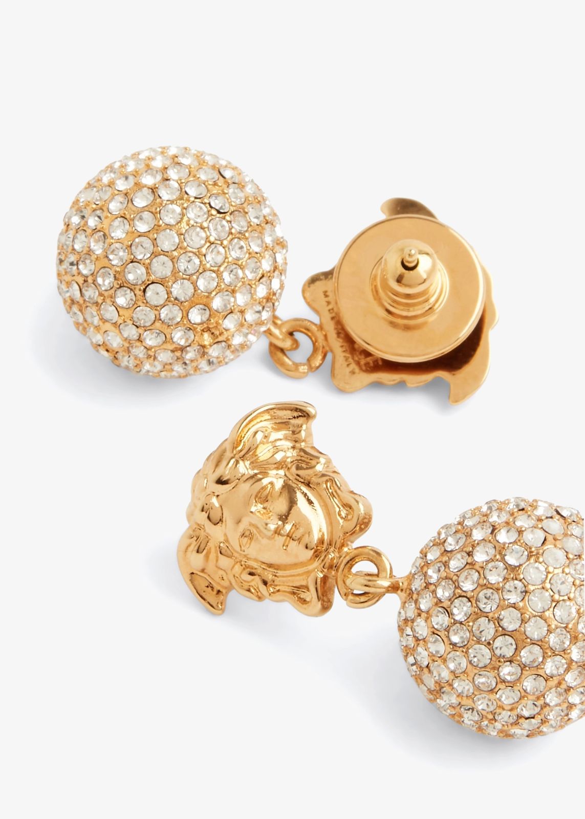 Ver-sa-ce Medusa Diamond Ball Earrings